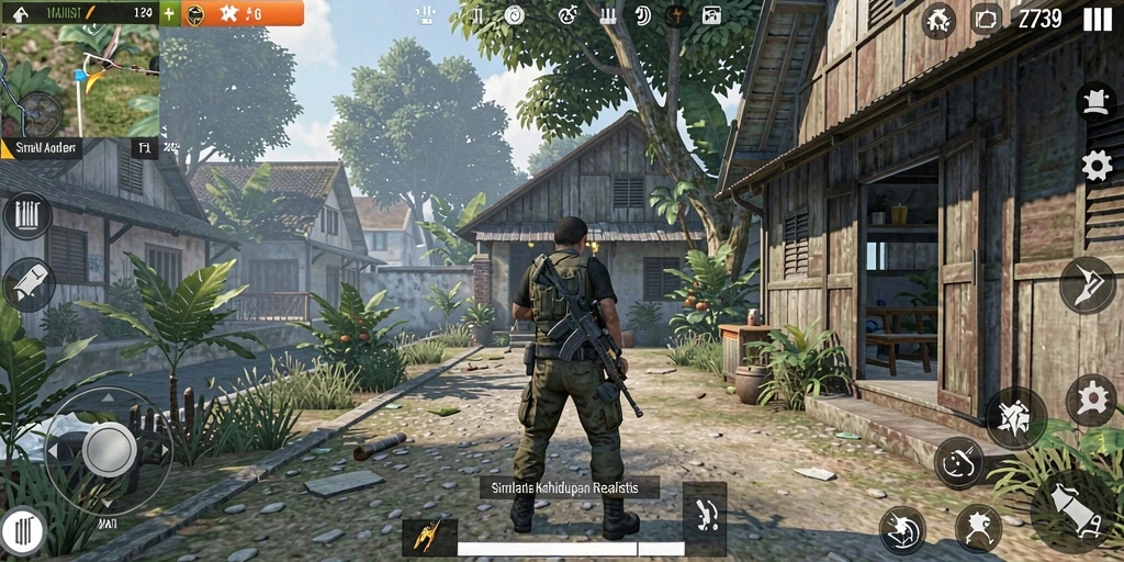Tampilan gameplay <strong>2739</strong> yang menampilkan interaksi sosial dengan grafis realistis.