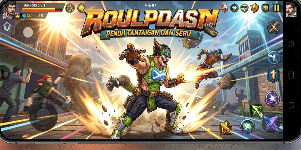 Tampilan aksi mendebarkan dalam gameplay 55RP.