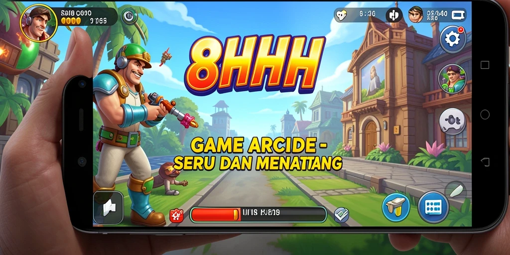 Tampilan gameplay menarik dari 8HHH dengan berbagai tantangan.