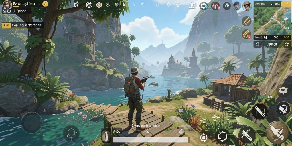 Screenshot yang menampilkan keindahan dunia terbuka di AA62.