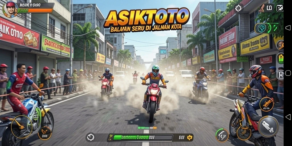 Gameplay balap yang mendebarkan dan penuh aksi.