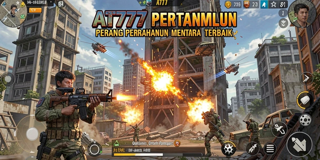 Tampilan seru dari gameplay menara pertahanan AT777.