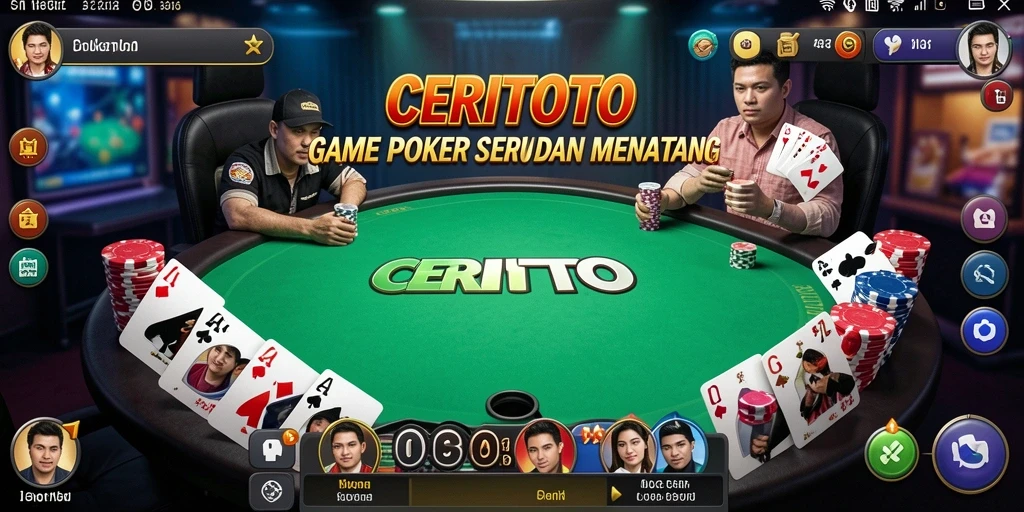 Tampilan screenshot CERITOTO menunjukkan gameplay Poker yang menarik.