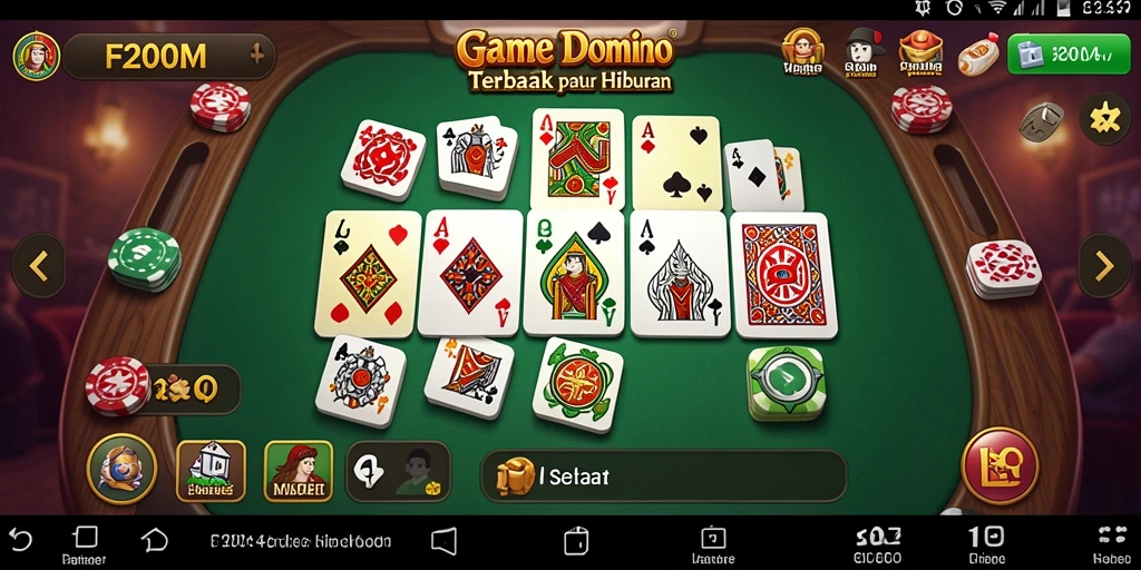 Tampilan seru gameplay Domino di F200M, penuh strategi dan keseruan.