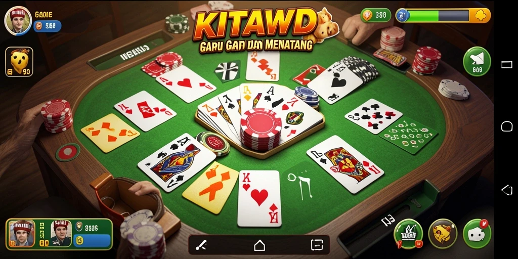 Tampilan gameplay seru KITAWD dengan kartu Gaple yang menarik.