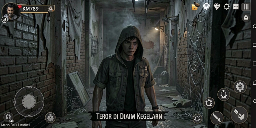 Tampilan gameplay KM789 yang menakutkan dan menggugah adrenalin.