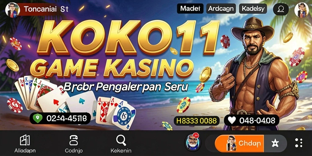 Tangkapan layar utama KOKO11 menampilkan permainan Kasino dengan grafik yang menawan.