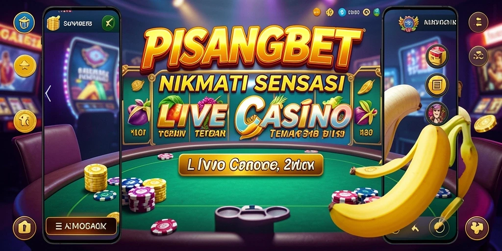 Screenshot menunjukkan dealer profesional dan permainan Live Casino yang seru.
