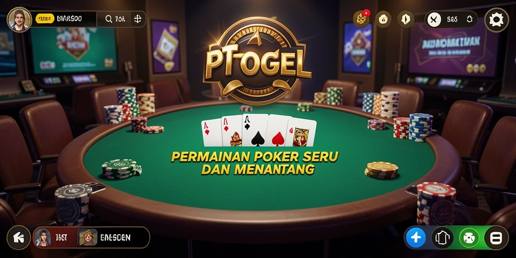 Tampilan menarik dari gameplay poker di PTTOGEL.
