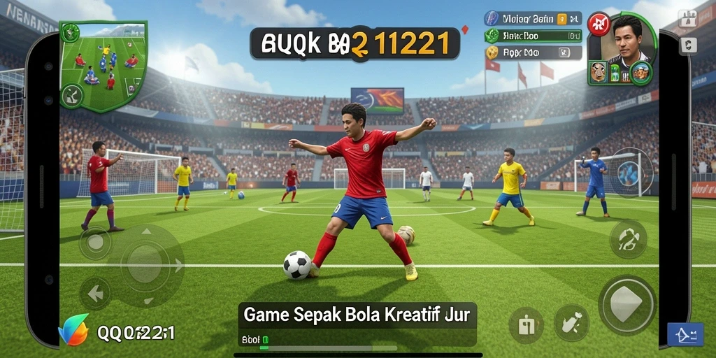 Tampilan gameplay QQ1221 yang mendebarkan dan penuh aksi sepak bola.