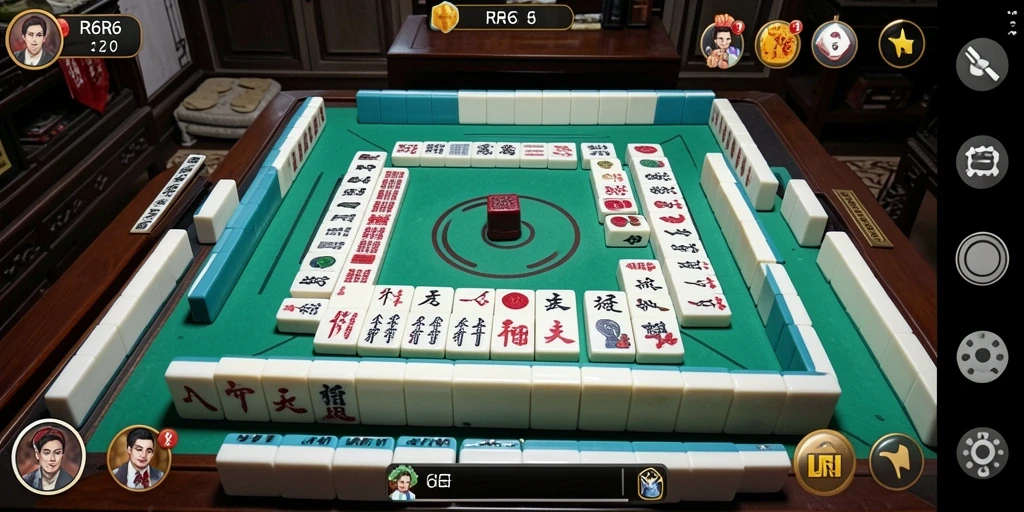 Tampilan menarik dari gameplay R6R6 yang menampilkan tantangan Mahjong.