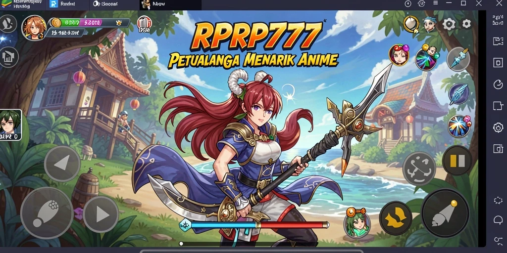 Screenshot menunjukkan karakter utama dalam aksi bertarung di dunia Anime.
