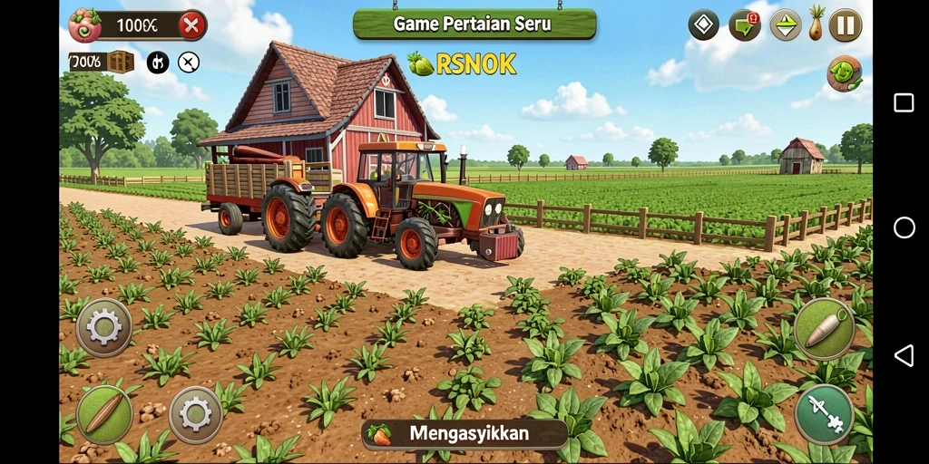 Tampilan menarik gameplay RSNOK dengan aktivitas pertanian.