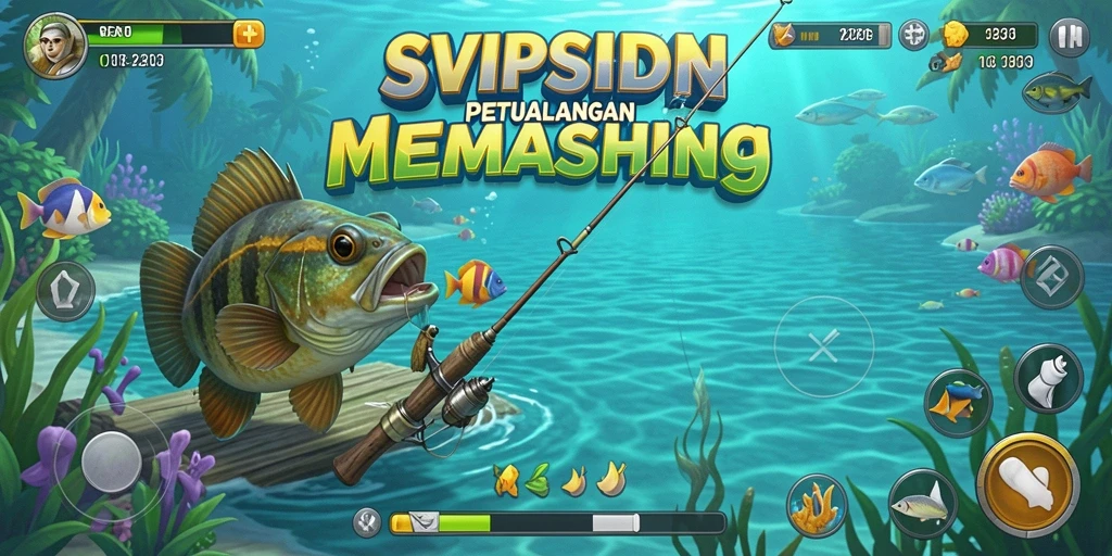 Tampilan gameplay SVIPSIDN yang menakjubkan saat memancing.