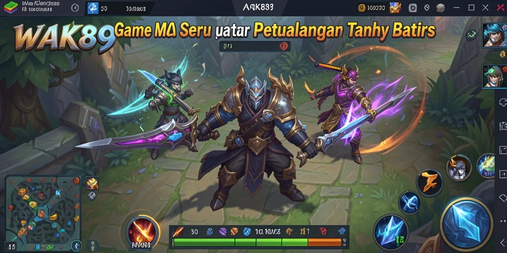 Tampilan gameplay seru di WAK89, aksi pertempuran epik.