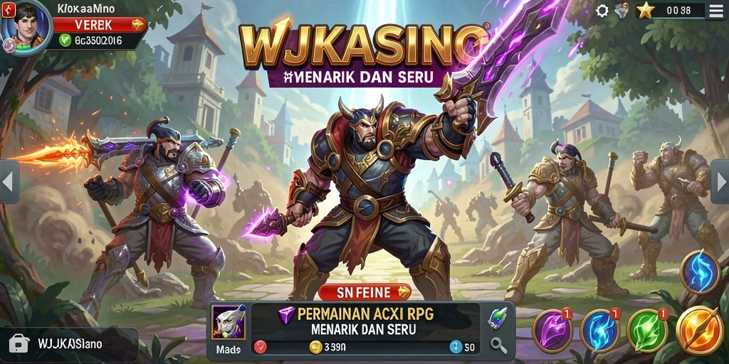 Tangkapan layar WJKASINO menunjukkan pertarungan epik dalam dunia ARPG.